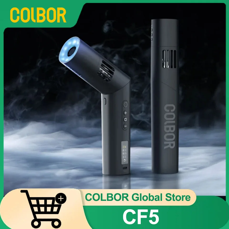 COLBOR CF5 40W Fog Machine Remote Control Handheld Tilting Built-in RGB Light Fan Photography Stage Dry Ice Effect Smoke Machine