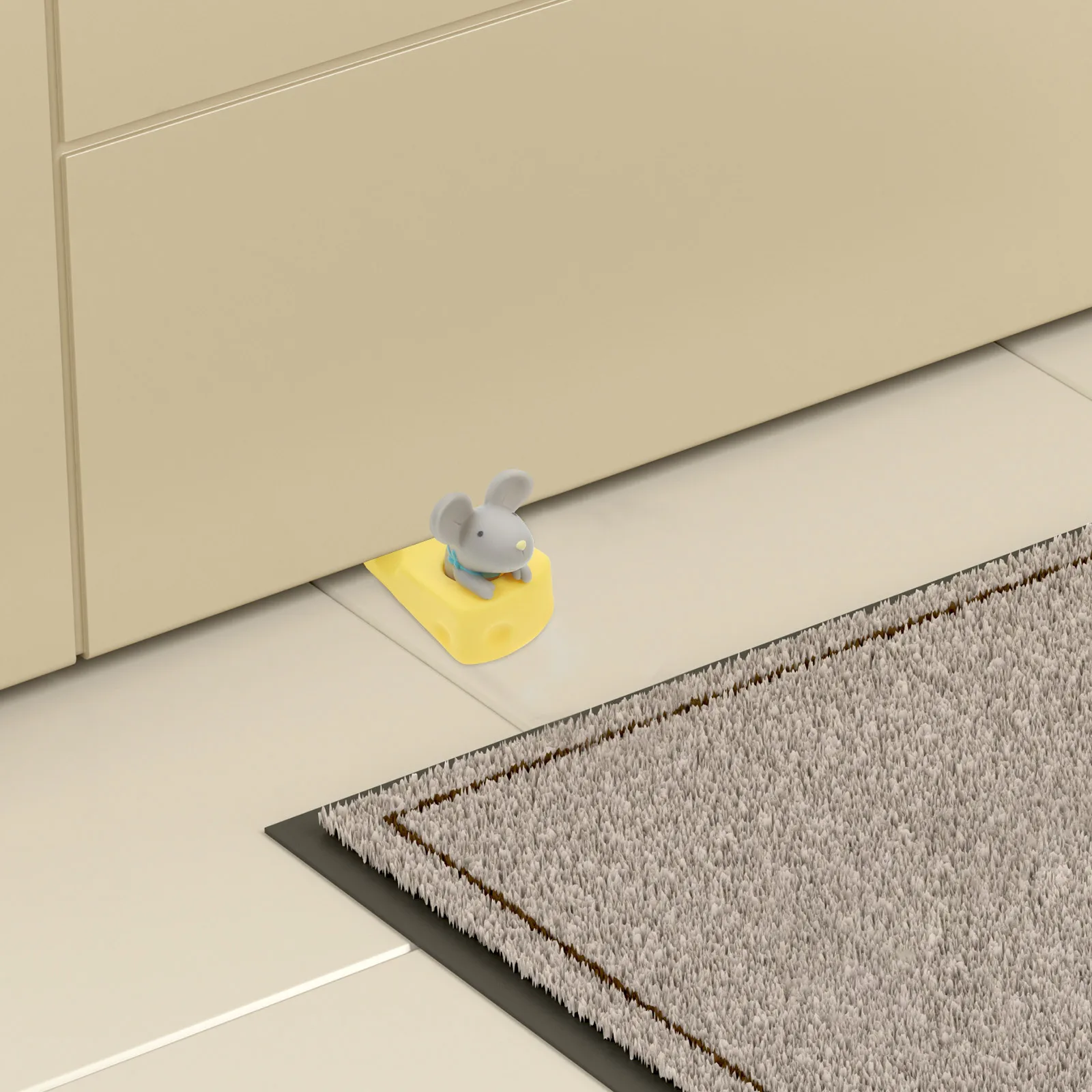 

Creative Cartoon Grey Mouse Door Stopper Home Use Decorative Door Wedge Prevent Finger Pinch Protect Pets