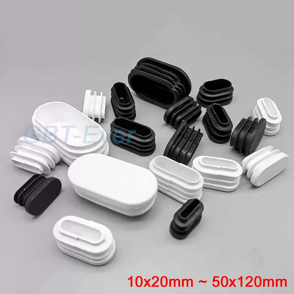 

10/20/30Pcs Oval Oblong Rectangle PP Plastic Blanking Plug Caps Tube Pipe Inserts Plug Bung Insert Stopper for Chair Leg Pipe