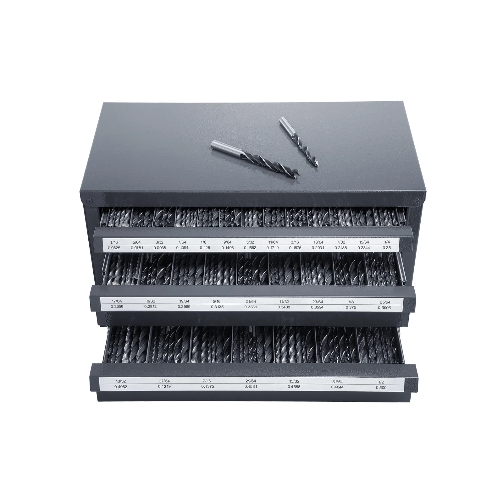 VEVOR Drill Bit Dispenser Cabinet Three-Drawer Drill Bit Organizer Cabinet Steel Drill Dispenser Organizer Cabinet Storage