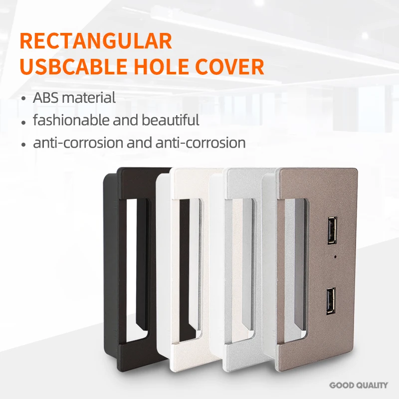 Computer Desktop Multifunctional Wire Organizer Usb Design Brush Wire Cover Plastic Frosting Process Office Furniture Desk Table