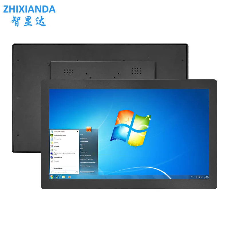 ZHIXIANDA 23.8'' 1080p LCD Touch Screen Embedded Monitor Industrial Grade Metal Case with HD VGA DVI Interface