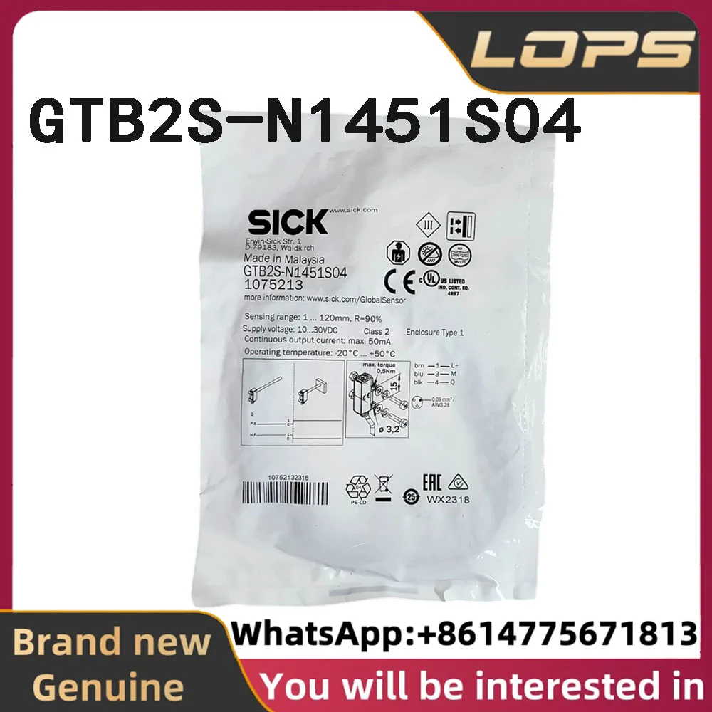 GTB2S-N1451S04 Brand new original SICK proximity switch sensor part number 1075213 in stock, welcome to consult