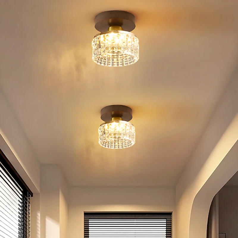 French Modern Acrylic Dining Room Bedroom Bedside Long-line Lighting Chandelier Corridor Balcony Ceiling Lamp Household Lamp
