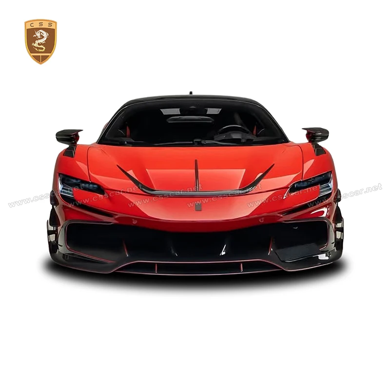 For Ferrari SF90 Body Kit MSY Style Upgrade Dry Carbon Fiber Front Lip Spoiler Rear Diffuser Wheel Fender Vents Side Skirt Parts
