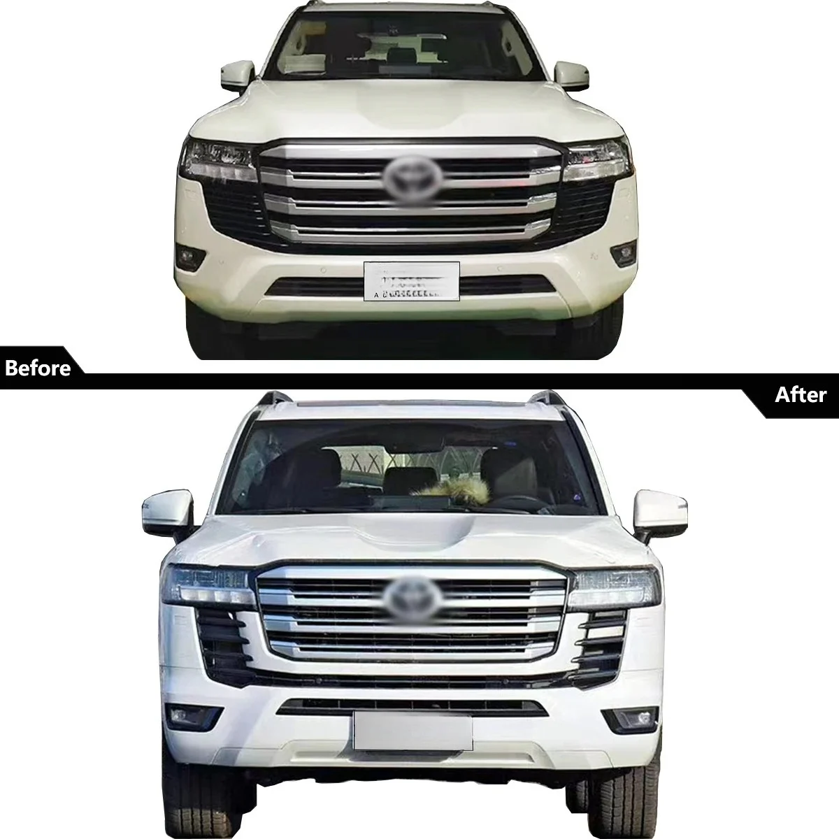 طقم هيكل جديد لسيارة Toyota LC300 VX 2022- تم تعديله إلى طراز ZX، بما في ذلك مجموعات المصد الأمامي والخلفي.