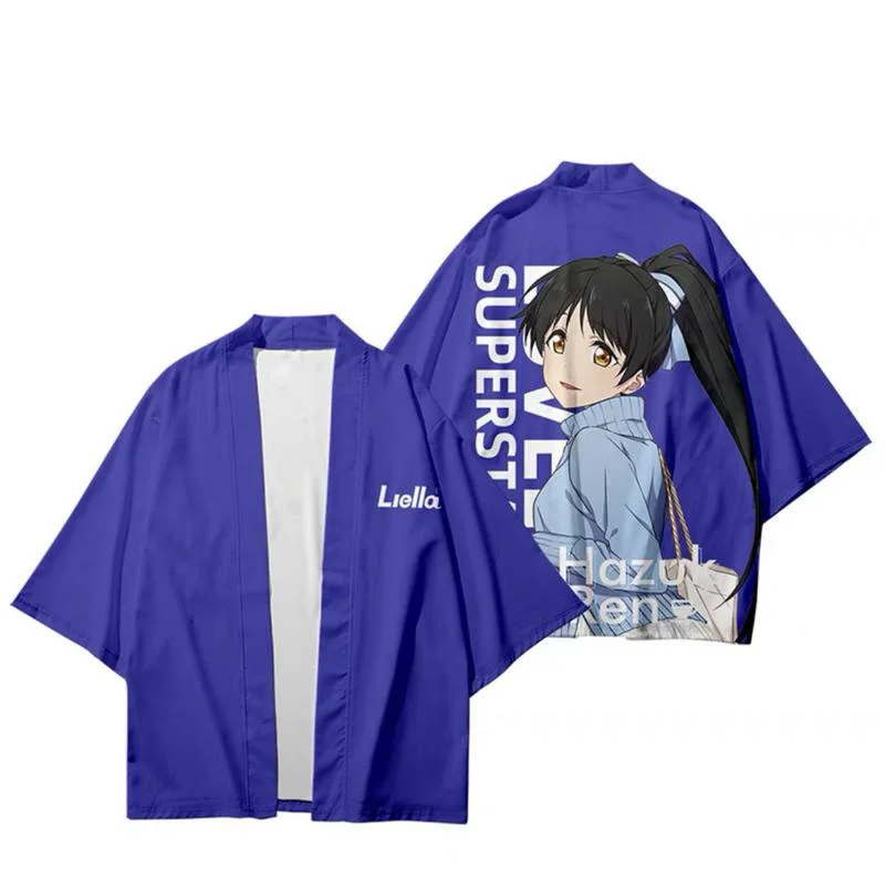 Lovelive Superstar Kawaii Anime Japanse 3d Kimono Shirt Mannen Vrouwen Zeven Punt Mouw Tops Casual Unisex Vest Jas Kleding