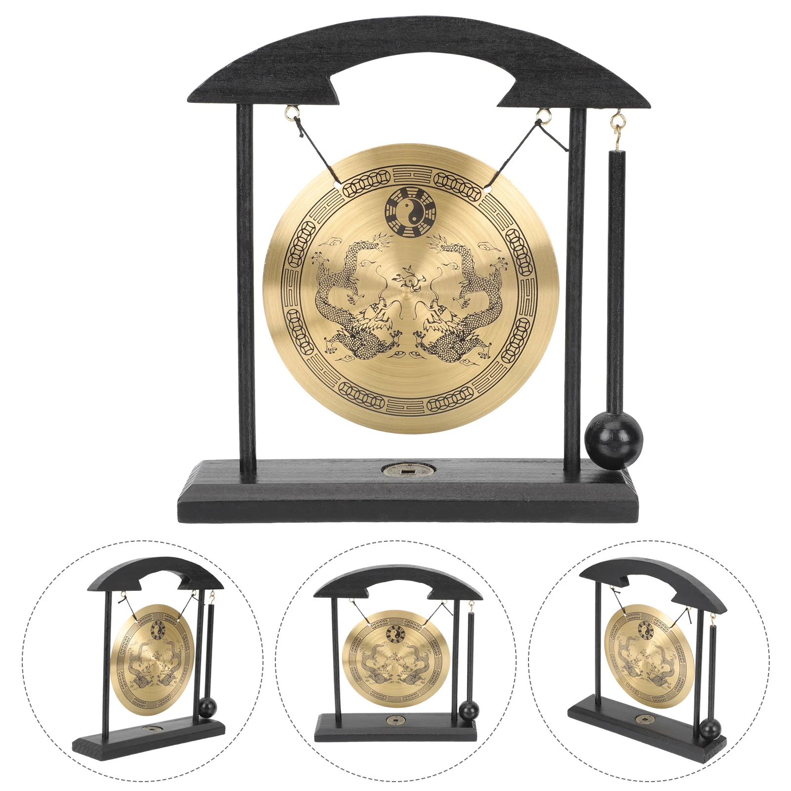 Gong Ornament Decorating Tray Chime Zodiac Adornment Desktop Decorations Office