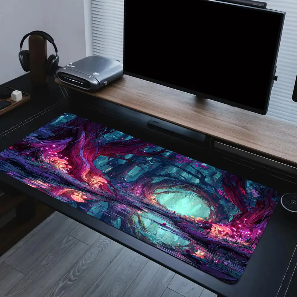 Mushroom Swamp Mouse Pad Large Computer Office Game Table Mats Rubber Anti-slip XXL Mouse Mat HDP Long Desk Pads Extended pad