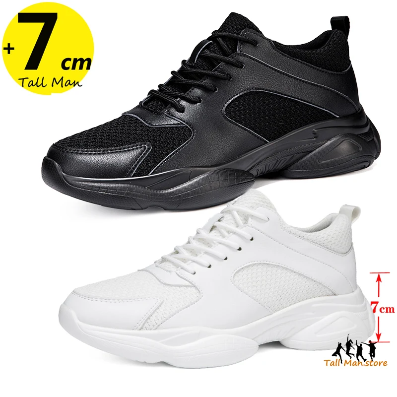 

Men Sneakers Elevator Shoes Man Sports Lifts Height Increase Insole 7cm Mesh Leisure Fashion