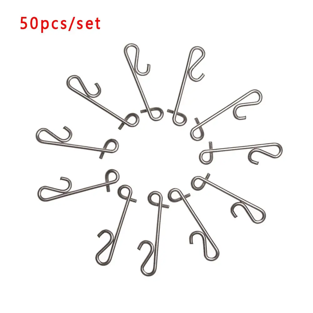 

50 pcs Hot Durable Line tackle Portable Connector Fast lock Fishing Hanging Snap Barrel Swivel