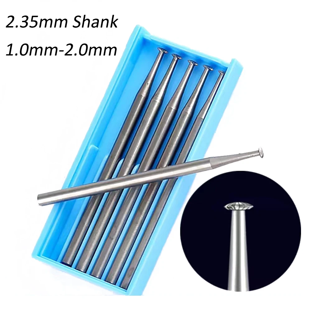 

6PCS Jewelry Setting Burs 2.35mm Shank Diamond Bearing Cutter Stone Set Jewelry Making Tools End Mill Woodworking Goldsmith Tool