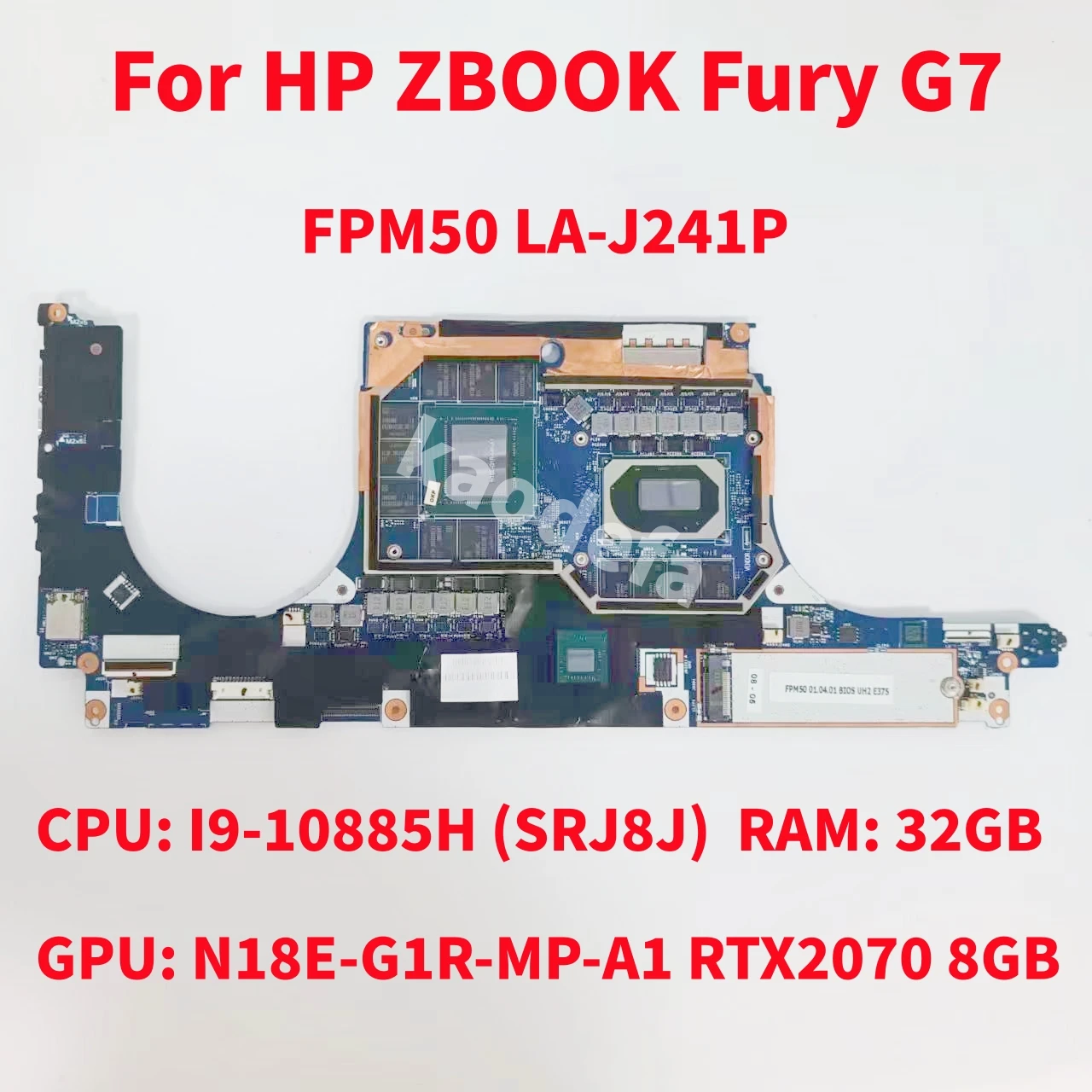 

FPM50 LA-J241P для материнской платы ноутбука HP ZBOOK Fury G7, процессор: I9-10885H SRJ8J, графический процессор: N18E-G1R-MP-A1, 8 ГБ ОЗУ: 32 ГБ DDR4 M14887-001