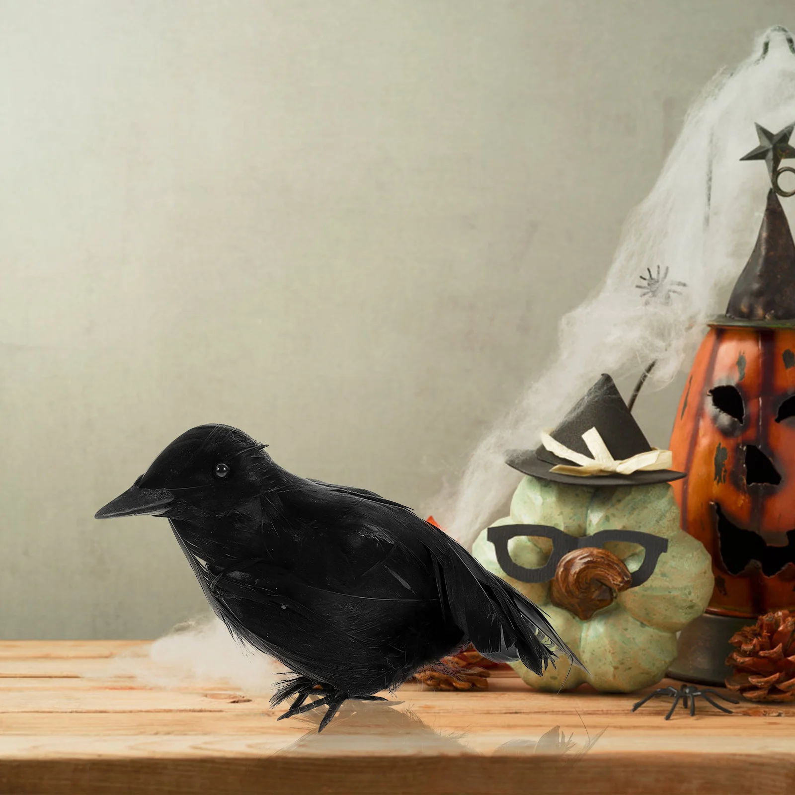 

3Pcs Halloween Crows Realistic Crows Decorations Spooky Black Lifelike Bird Haunted House Prop Crow Figurine Crow Tricky Toy