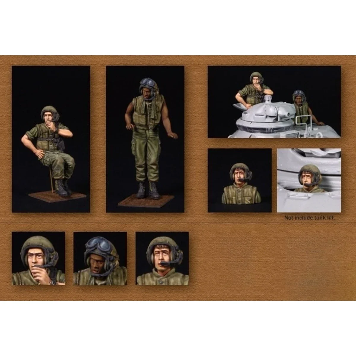 Kit de modelo de resina sin pintar, tema militar, tripulación de tanques americanos (2 personas y 1 busto), GK sin montar y sin pintar, 1/35