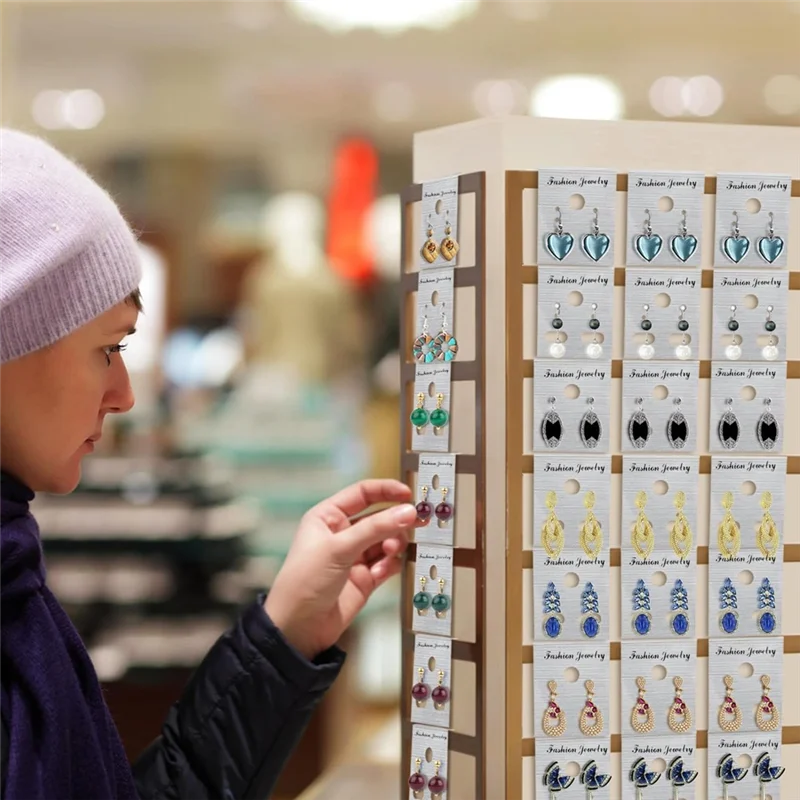 

AF89-500 упаковка подвесных карточек для сережек, держатель для сережек, простой держатель для сережек 1,2X1,5 дюйма с 6 отверстиями для шпильок Dur