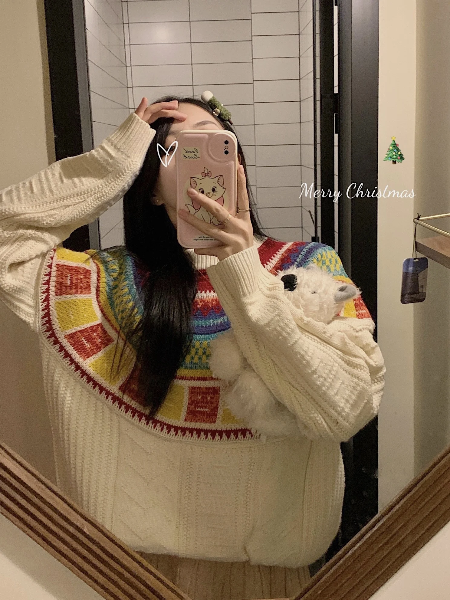 Korobov Y2k Clothes for Women O Neck Sweater Female Winter Vintage Knitwears Wild Rainbow Color Jumper Korean Fashion Pull Femme