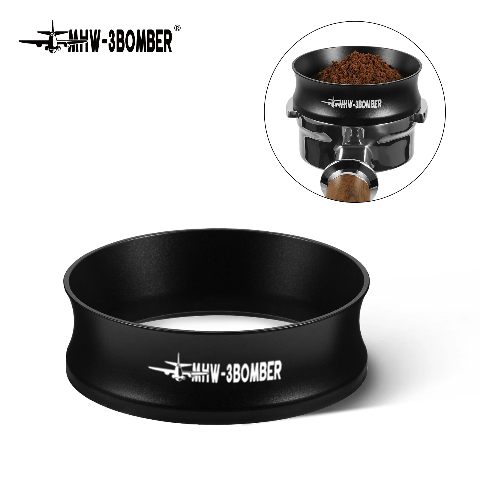 

MHW-3BOMBER Magnetic Coffee Dosing Ring 51/53/58mm Dosing Funnel Aluminium Alloy Portafilter Espresso Dosing Ring Barista Tools