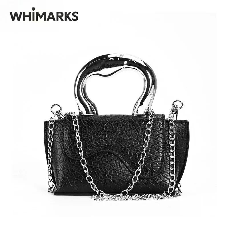WHIMARKS Women's Handbag Shoulder Bag Crossbody Bag Female Clutches Fashion Crocodile Pattern Bag Leather Evening  Mini Handbag