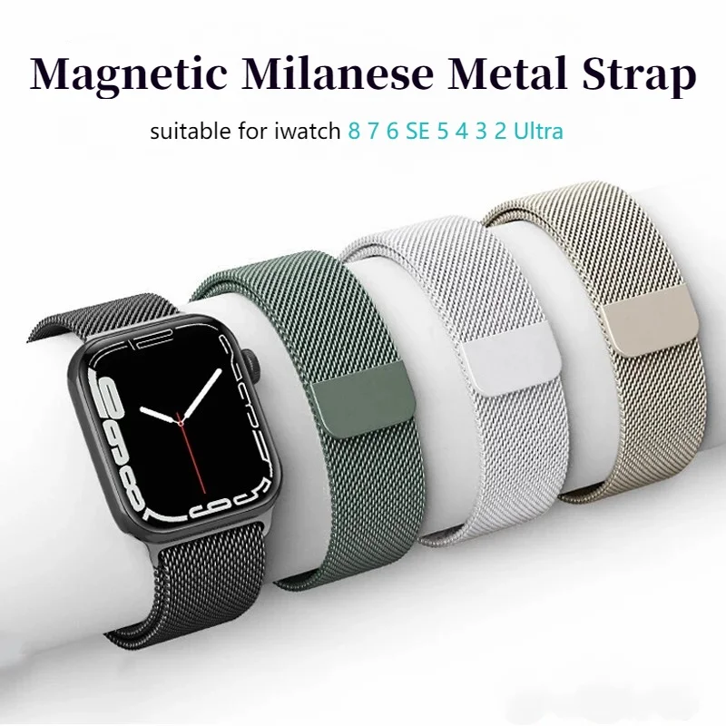 

Metal Strap Snap Magnetic Bracelet Smart Watch 44Mm 45Mm 40Mm 41Mm for Iwatch Series 7 6 Se 8 Ultra 49Mm Accessories Watchband