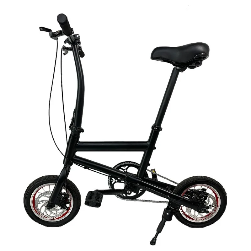 

12/14Inch smallest bike parent-child folding bicycle 3 people trike double baby walking artifact ultra-light portable small bike