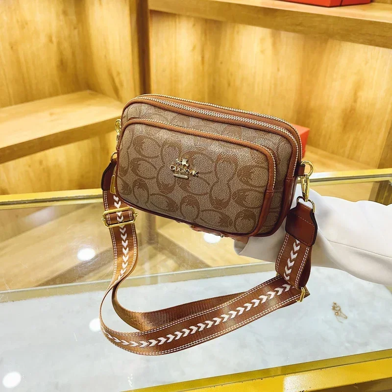

Chic Vintage Letter Logo Crossbody Bag - High-End Minimalist Leather Handbag For Stylish Women & Daily Commute