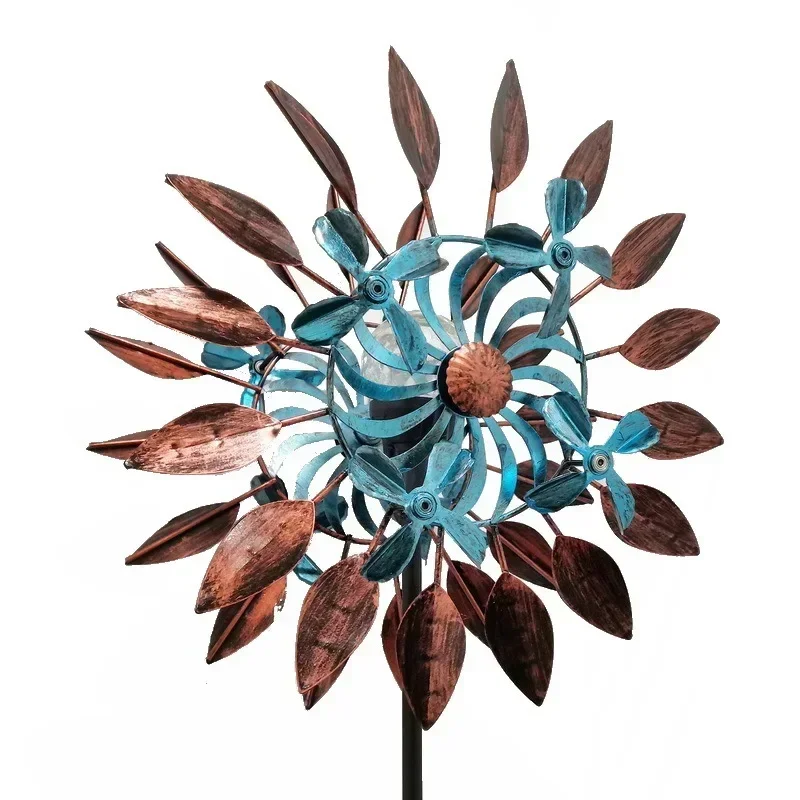 

European and American parks display outdoor gardening rotating villas garden courtyard decoration bamboo dragonfly windmill