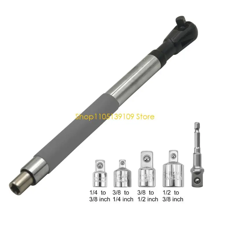 

Multipurpose Ratcheting Wrench Adapters Fit 1/2inch Socket In Confined Areas