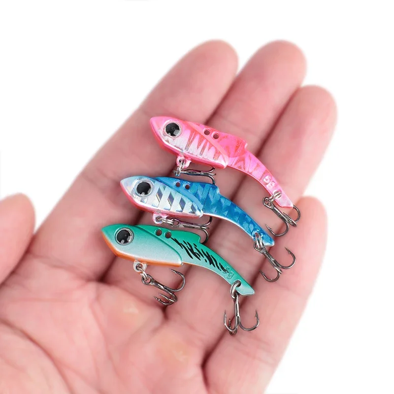 VIB-Leurre de pêche en métal avec cuillère et manivelle, appâts artificiels durs pour bar, cigale VIB, matériel de pêche, 3.5g, 5g