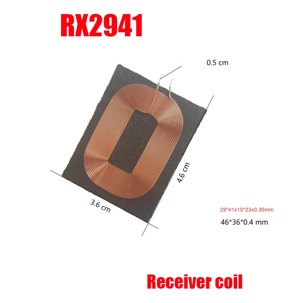 Imagem -06 - Carregador sem Fio Transmitindo Bobina Recebendo Bobina Placa de Isolamento Magnético Receptor Faça Você Mesmo Carregando Placa de Circuito qi