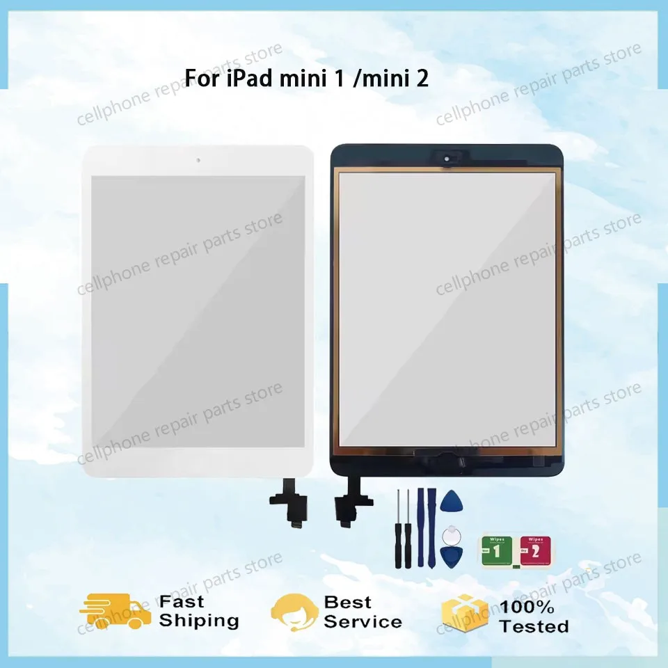 

Для iPad Mini 1 Mini 2 A1432 A1454 A1455 A1489 A1490 A1491 Дигитайзер сенсорного экрана + разъем микросхемы Гибкая сенсорная панель