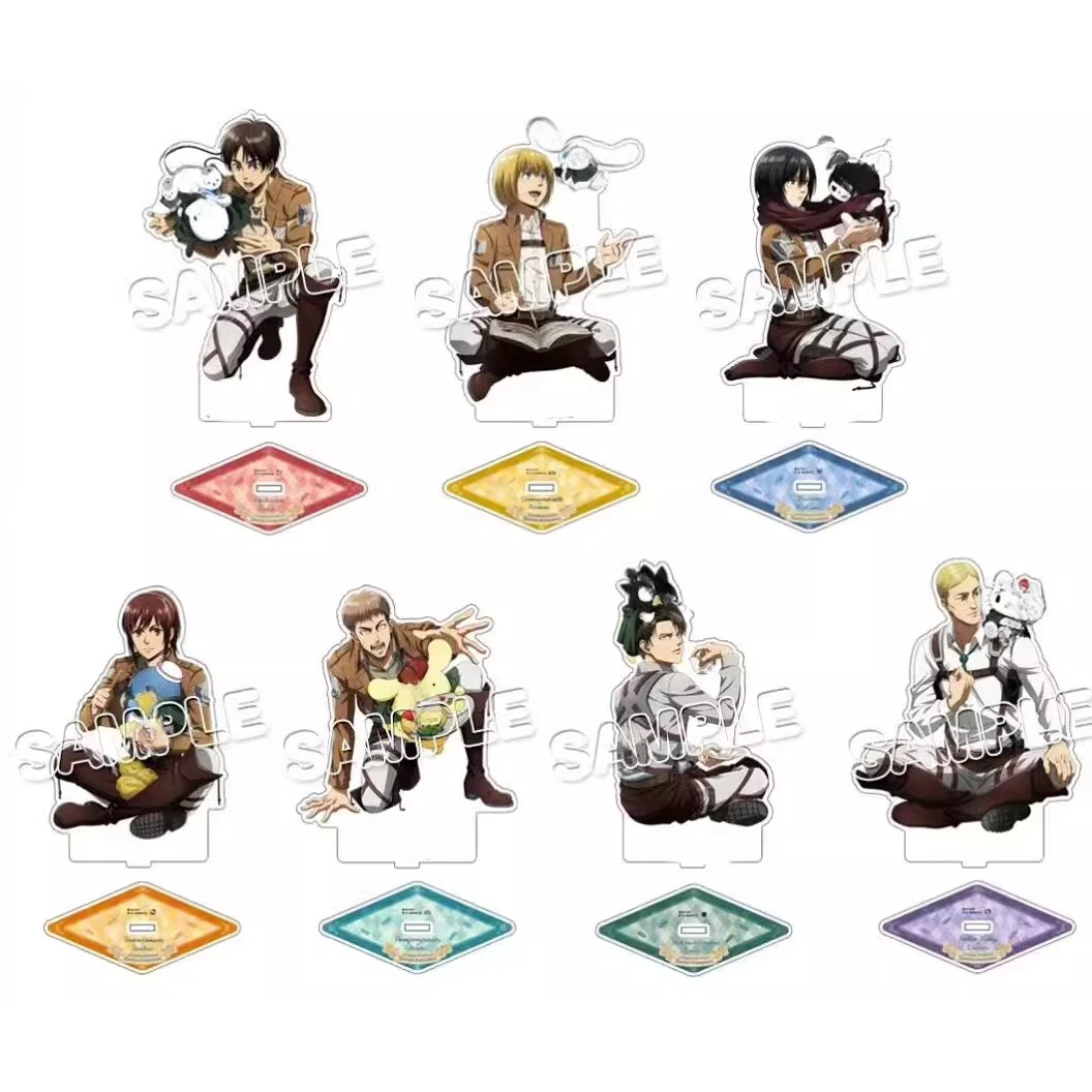 Game Mikasa Ackerman Levi Eren Yeager Acrylic Stand Doll Anime Armin Erwin Figure Model Plate Cosplay Toy for Gift