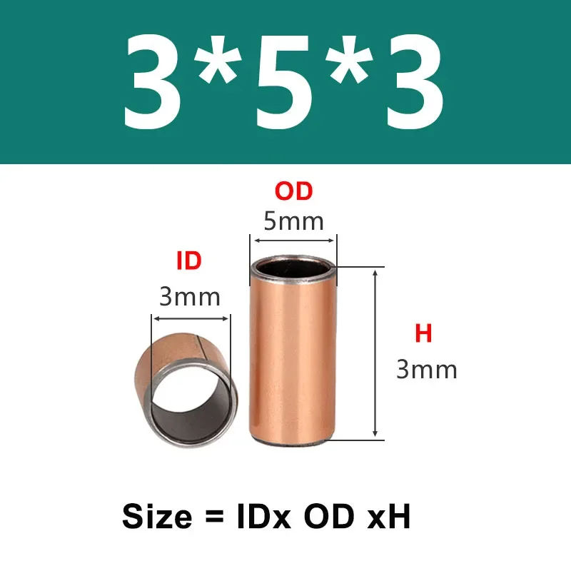 Sf-1 Oil-Free Self-Lubricating Composite Bearing Shaft Bushing Inner Diameter 3 4 5 6 8 10 12 14 15mm Bushing Small Bushing