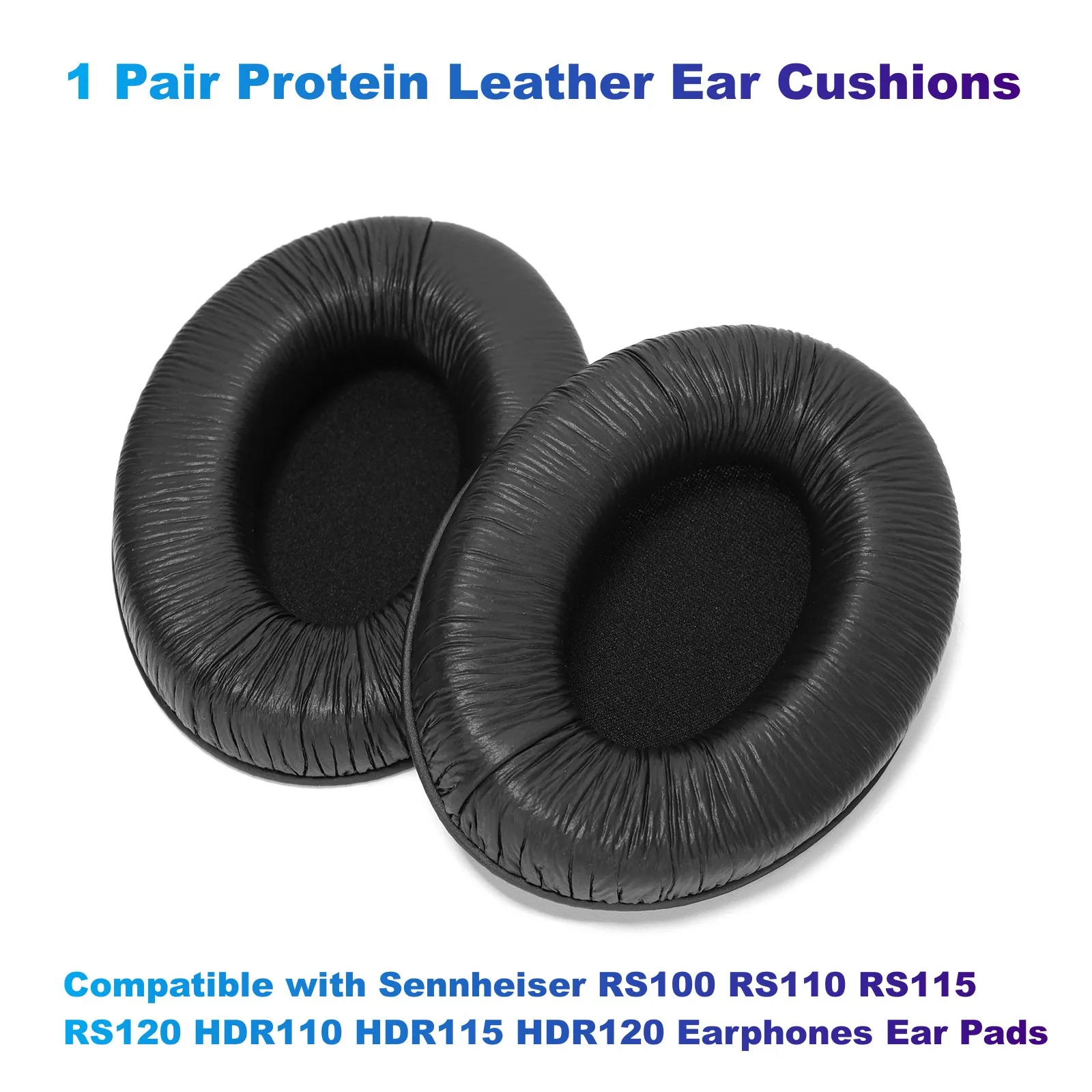 

1 Pair Protein Leather Ear Cushions Compatible with Sennheiser RS100 RS110 RS115 RS120 HDR110 HDR115 HDR120 Earphones Ear Pads