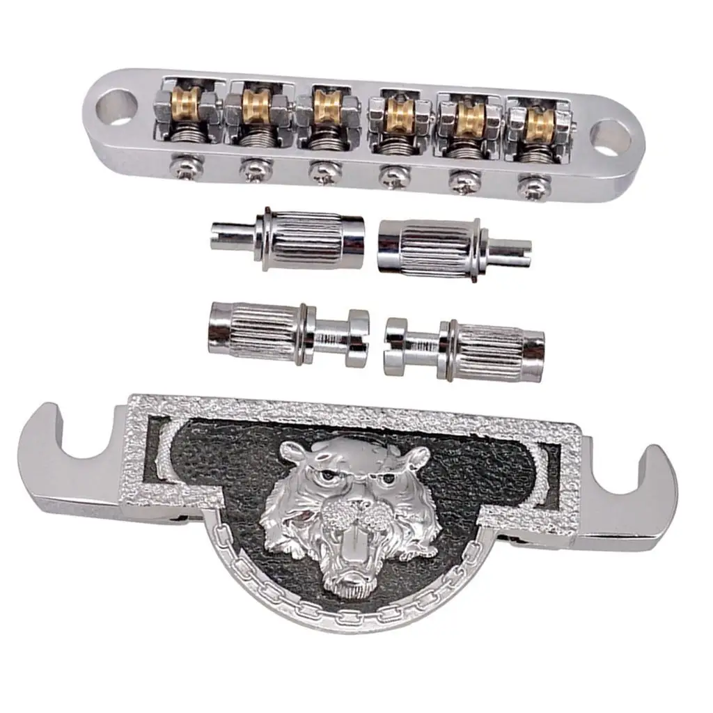 Roller Saddle Electric Guitar Bridge Silver Zinc Alloy Accessory for Six String Guitar Parts Upgrade