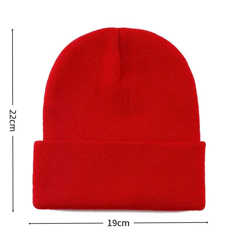 Solid Colored Knitted Woolen Hat Suitable for Men Women Warm Winter Cuffed Skull Hat Soft Elastic Knitted Hat Daily Outdoor Use