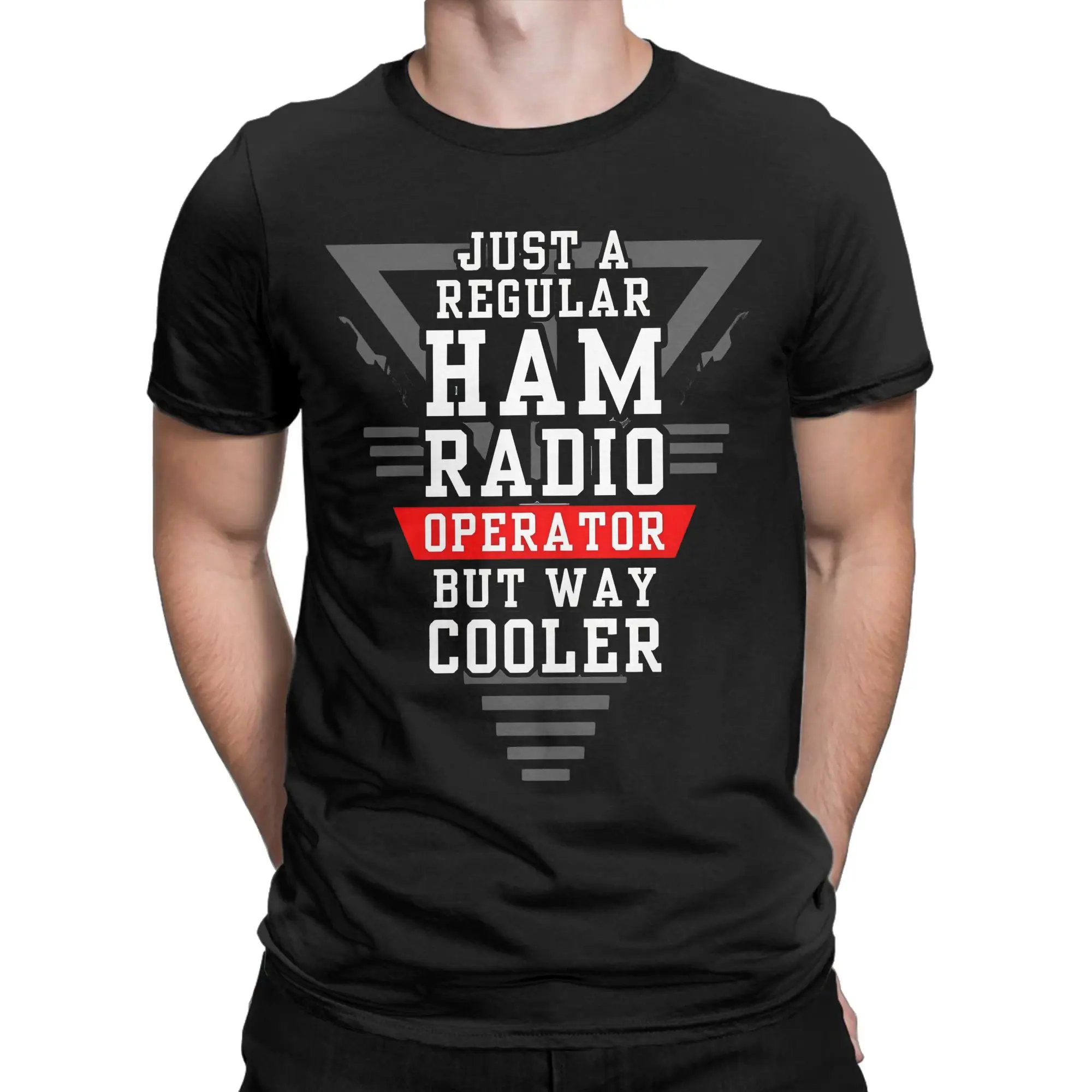 Funny Regular but Cooler Ham Radio Operator T Shirt Men Round Neck Short Sleeve Tops  Cotton Summer Tops