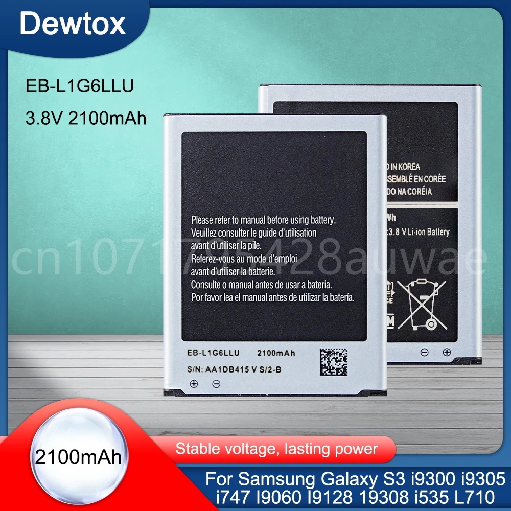 EB-L1G6LLA EB-L1G6LLU Original Battery for Samsung I9300 GALAXY S3 I9308 L710 I535 Genuine Phone Battery NFC 2100mAh