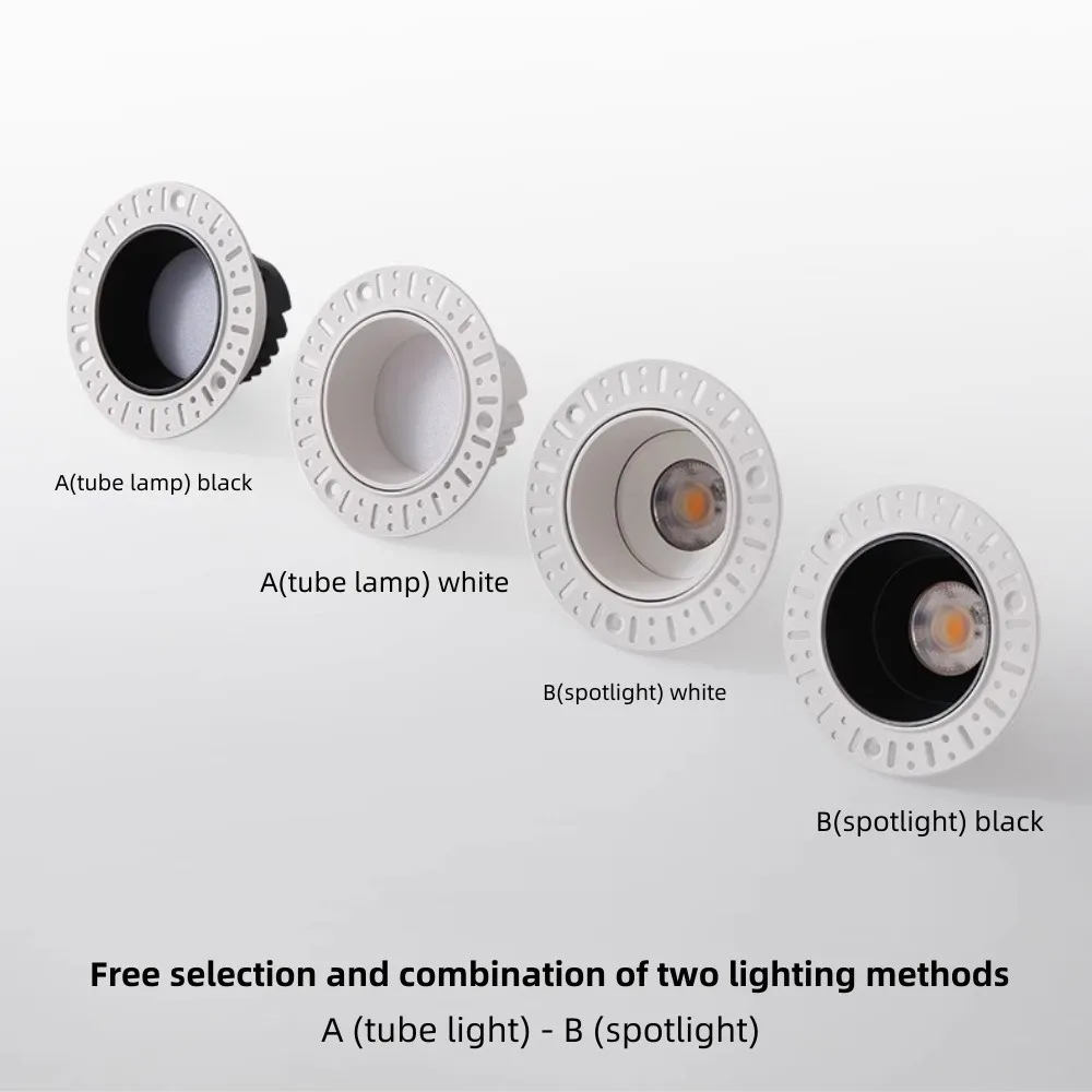 

LED embedded spotlight frameless tube light living room spotlight 7.5CM 9.5CM hole tube light spotlight minimalist bedroom light