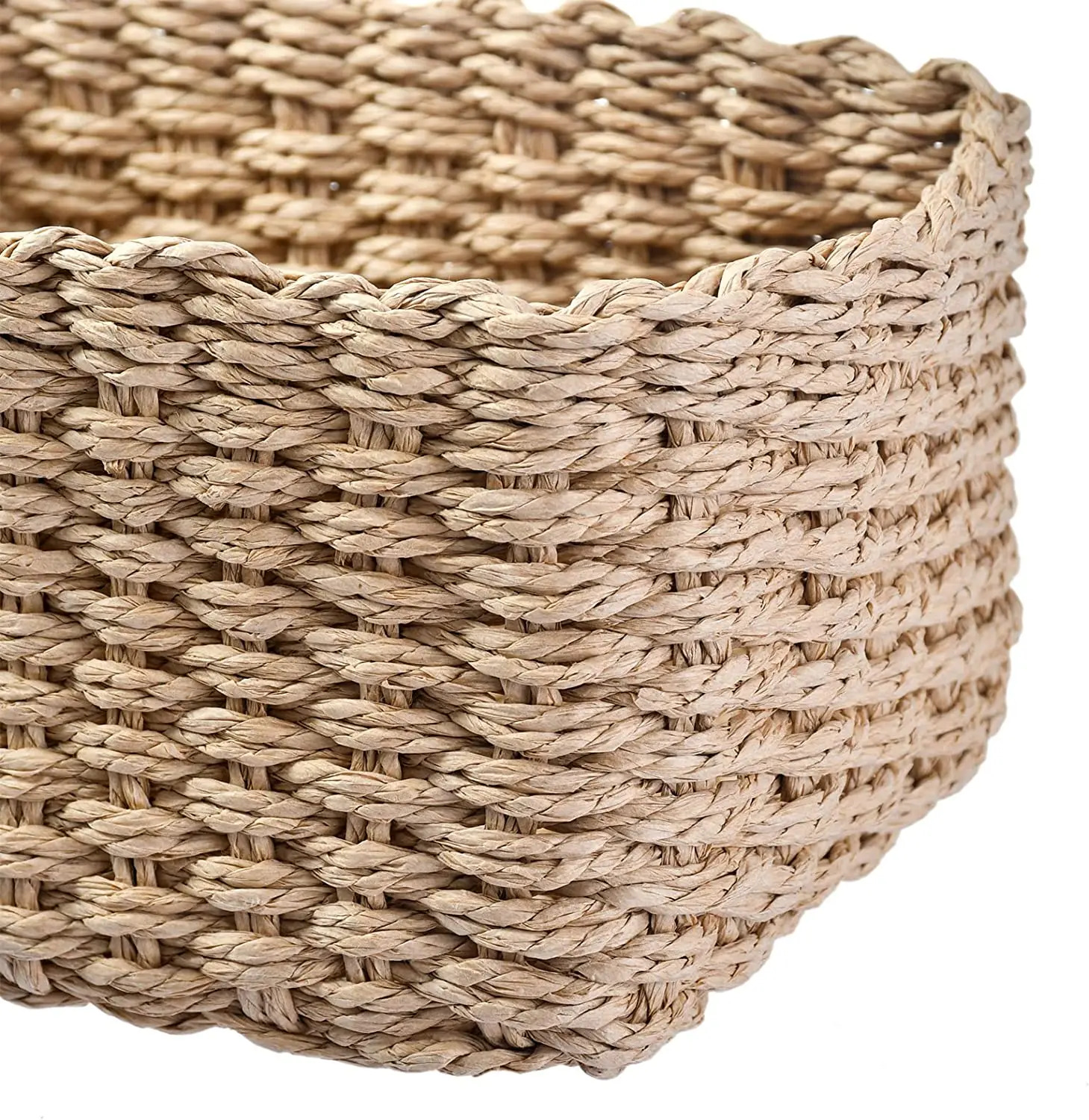 Set of 3 Baskets, Braided Storage Baskets, Storage Boxes for Accessories, Make-Up, Bathroom Organiser, Changing Table Organiser