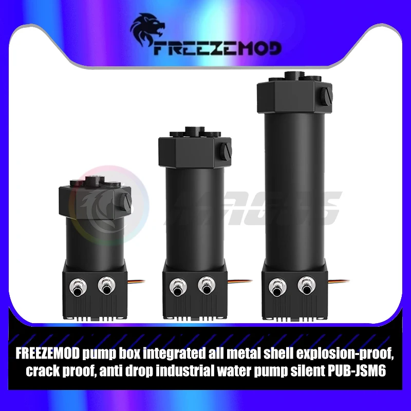 

FREEZEMOD AIO Box Pump Full Metal Shell, Explosion-proof, Crack-resistan Industrial level, DC 12V or 24V, 133-233mm PUB-JSM6
