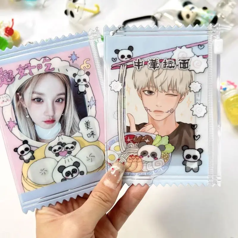 1 stücke Nette Transparent Glänzende Candy Tasche Cartoon Panda Karte Ärmeln Halter Photocard Halter Karte Filme Spiel Karten Schutz