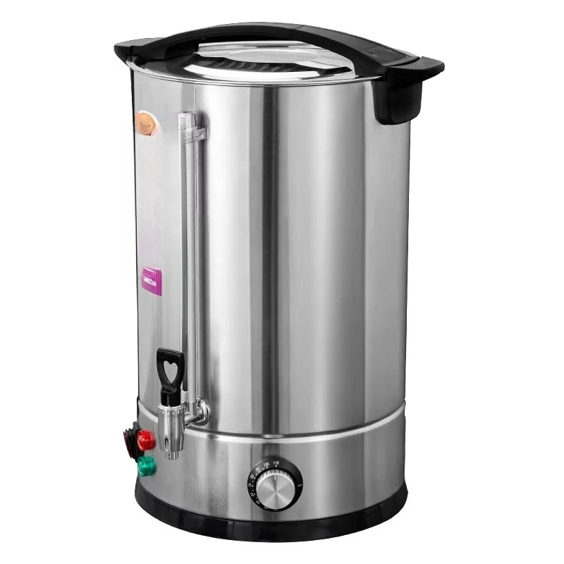 

Electric water urn 304 stainless steel commercial hot water boiler with water level indicator double-layer insulation bucket