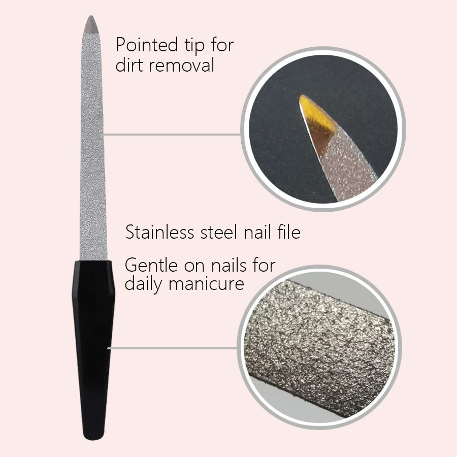 5/10 Stück doppelseitige Metall-Nagelfeilen, Polierer, Maniküre, Pediküre, Schönheitswerkzeuge – Detail 4