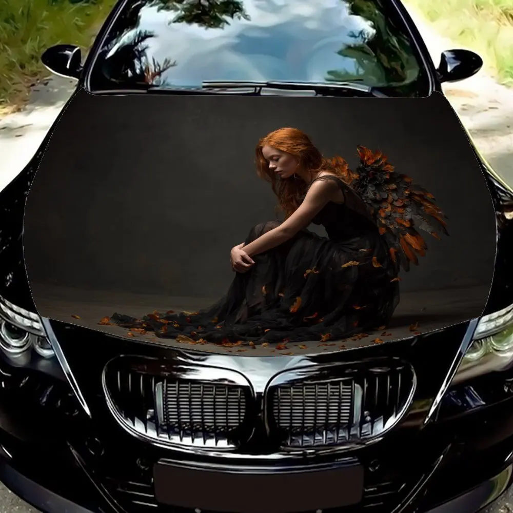 

Dark Angel Pattern Car Hood Sticker Car Hood Decal, Truck Hood Wrap, Car Bonnet Wrap, Waterproof And Scratch-resistant, Self-adh