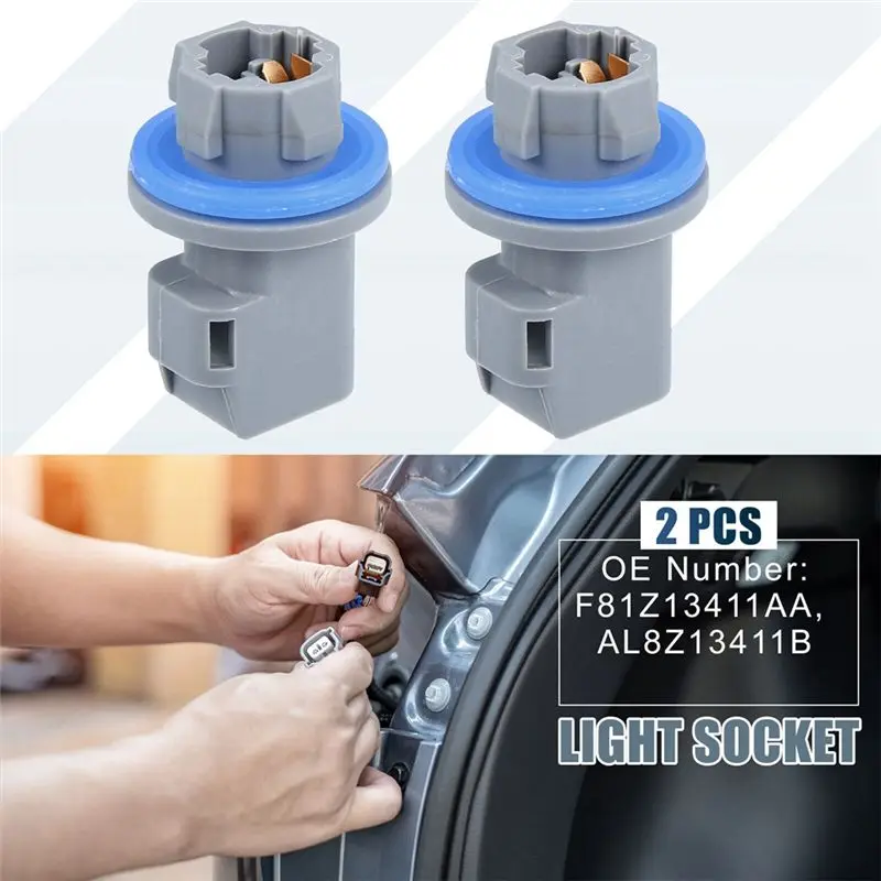 2PCS Car License Plate Tail Light Brake Lamp Socket F81Z13411AA For Ford F-150 F-250 Parts-A02G
