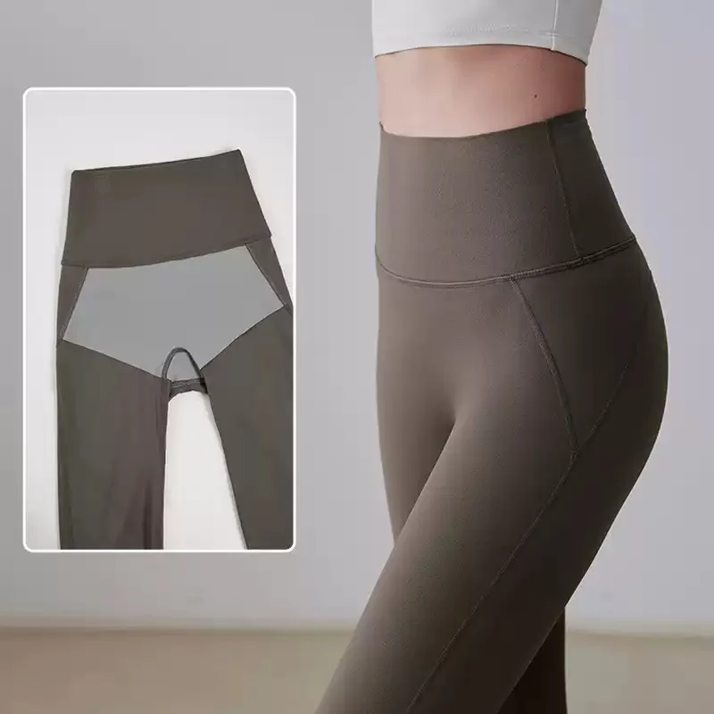 Damen-Stretch-Leggings mit hoher Taille, integriertem Innenfutter, ohne Unterwäsche, Scrunch-Design, Po-Lifting-Effekt, Yoga-Hose für Pilates und Workout – Detail 15