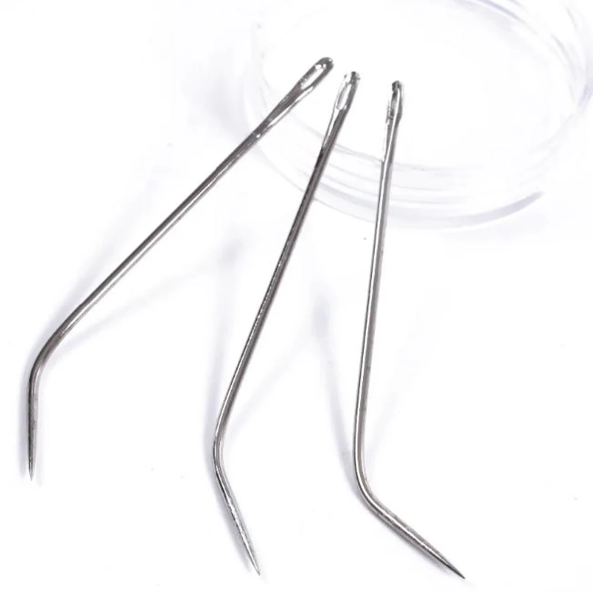 

50pcs J TYPE Weaving Needle Hook /Sewing Needles For Human Hair Extension Hair weaving Knitting Tools