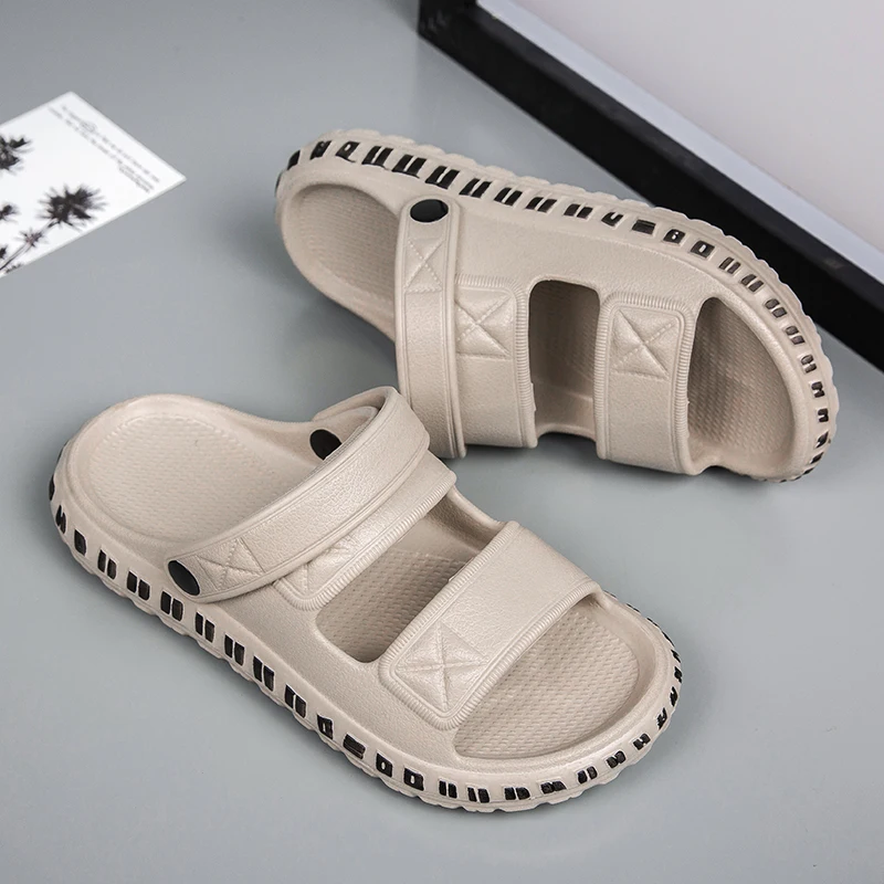 Zapatillas de EVA concisas para hombre, zapatos ligeros impermeables a la moda, sandalias antideslizantes para exteriores, zapatos de playa cómodos, Verano