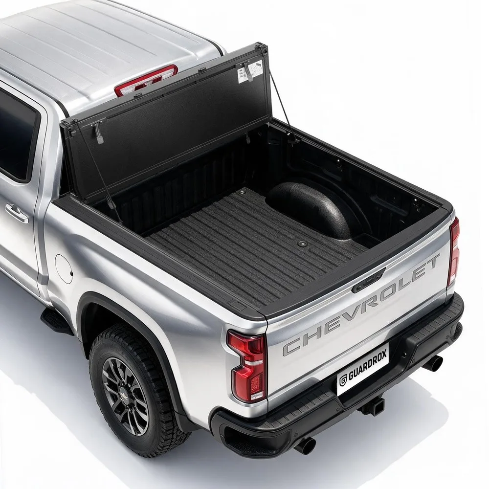 LX5 Low Profile Flip Up Tonneau Cover for 2019 2026 Chevy Silverado/GMC Sierra 1500 5.8ft Bed FRP Panels Aluminum Frame
